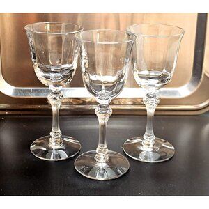 3 TiffinFranciscan Encanto Claret Wine Glasses 6.25" optic art nouveau cocktail
